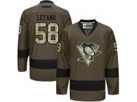 Penguins #58 Kris Letang Green Salute to Service Stitched NHL Jersey