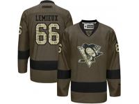 Penguins #66 Mario Lemieux Green Salute to Service Stitched NHL Jersey