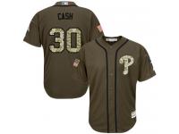 Phillies #30 Dave Cash Green Salute to Service Stitched Baseball Jersey