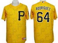 Pittsburgh Pirates #64 Joely Rodriguez Conventional 3D Version Gold Jersey