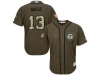 Rangers #13 Joey Gallo Green Salute to Service Stitched Baseball Jersey
