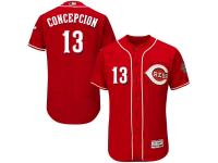 Red Dave Concepcion Men #13 Majestic MLB Cincinnati Reds Flexbase Collection Jersey