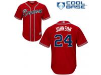 Red Kelly Johnson Men #24 Majestic MLB Atlanta Braves Cool Base Alternate Jersey