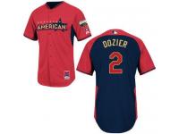 Red-Navy Brian Dozier Men #2 Majestic MLB Minnesota Twins American League 2014 All-Star BP Jersey