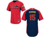 Red-Navy Glen Perkins Men #15 Majestic MLB Minnesota Twins American League 2014 All-Star BP Jersey