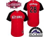 Red Nolan Arenado Men #28 Majestic MLB Colorado Rockies National League 2015 All-Star BP Jersey