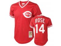 Red Throwback Pete Rose Men #14 Mitchell And Ness MLB Cincinnati Reds Jersey