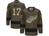 Red Wings #17 Brett Hull Green Salute to Service Stitched NHL Jersey