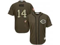 Reds #14 Pete Rose Green Salute to Service Stitched Baseball Jersey