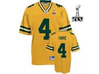 Reebok Brett Favre Authentic Yellow Men's Jersey - NFL Green Bay Packers #4 Throwback Super Bowl XLV