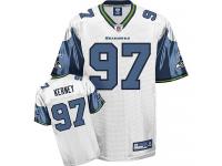 Reebok Patrick Kerney Authentic White Road Men's Jersey - NFL Seattle Seahawks #97 Throwback