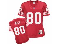 Reebok San Francisco 49ers #80 Jerry Rice Red Women's Throwback Team Color Replica NFL Jersey