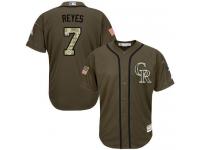 Rockies #7 Jose Reyes Green Salute to Service Stitched Baseball Jersey