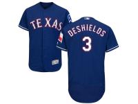 Royal Blue Delino DeShields Men #3 Majestic MLB Texas Rangers Flexbase Collection Jersey