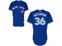 Royal Blue Drew Hutchison Men #36 Majestic MLB Toronto Blue Jays Alternate Jersey
