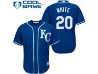 Royal Blue Frank White Men #20 Majestic MLB Kansas City Royals Cool Base Alternate Jersey