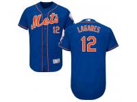 Royal Blue Juan Lagares Men #12 Majestic MLB New York Mets Flexbase Collection Jersey