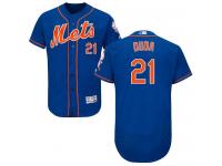 Royal Blue Lucas Duda Men #21 Majestic MLB New York Mets Flexbase Collection Jersey
