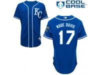 Royal Blue Wade Davis Men #17 Majestic MLB Kansas City Royals Cool Base Alternate Jersey