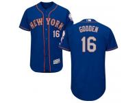 Royal-Gray Dwight Gooden Men #16 Majestic MLB New York Mets Flexbase Collection Jersey