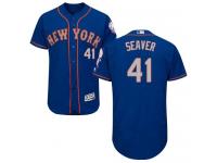 Royal-Gray Tom Seaver Men #41 Majestic MLB New York Mets Flexbase Collection Jersey
