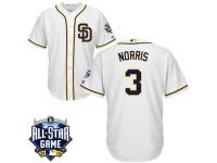 San Diego Padres Derek Norris #3 Majestic White 2016 All-Star Patch Authentic Cool Base Jersey