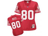 San Francisco 49ers Jerry Rice Women's Home Jersey - Throwback Red Reebok NFL #80 Replica