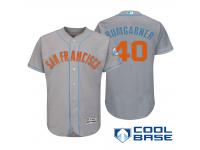 San Francisco Giants #40 Madison Bumgarner Majestic Gray Fashion 2016 Father's Day Cool Base Jersey