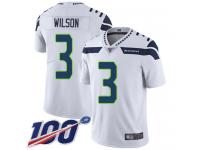 Seahawks #3 Russell Wilson White Men's Stitched Football 100th Season Vapor Limited Jersey