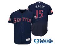 Seattle Mariners #15 Kyle Seager Navy Stars & Stripes 2016 Independence Day Cool Base Jersey