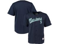 Seattle Mariners Stitches Polyester Button-Up Jersey - Navy