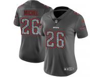 Sony Michel Women Limited Gray Static Jersey_ Nike NFL New England Patriots Vapor Untouchable #26