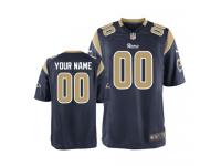 St. Louis Rams Customized Youth Home Jersey - Navy Blue Nike NFL Limited