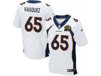 Super Bowl 50 Men Nike NFL Denver Broncos #65 Louis Vasquez Authentic Elite Road White Jersey