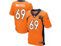 Super Bowl 50 Men Nike NFL Denver Broncos #69 Evan Mathis Authentic Elite Home Orange Jersey