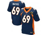 Super Bowl 50 Men Nike NFL Denver Broncos #69 Evan Mathis Authentic Elite Navy Blue Jersey