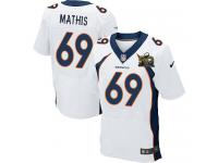 Super Bowl 50 Men Nike NFL Denver Broncos #69 Evan Mathis Authentic Elite Road White Jersey