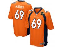 Super Bowl 50 Men Nike NFL Denver Broncos #69 Evan Mathis Home Orange Game Jersey