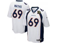 Super Bowl 50 Men Nike NFL Denver Broncos #69 Evan Mathis Road White Game Jersey