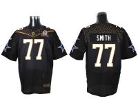 Super Bowl 50 Nike Dallas Cowboys #77 Tyron Smith Men Elite Black Jerseys