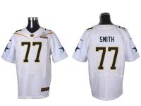 Super Bowl 50 Nike Dallas Cowboys #77 Tyron Smith Men Elite White Jerseys