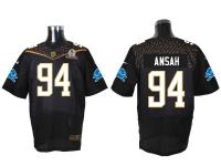 Super Bowl 50 Nike Detroit Lions #94 Ezekiel Ansah Men Elite Black Jerseys