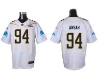 Super Bowl 50 Nike Detroit Lions #94 Ezekiel Ansah Men Elite White Jerseys