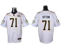 Super Bowl 50 Nike Green Bay Packers #71 Josh Sitton Men Elite White Jerseys