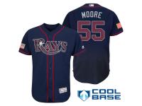 Tampa Bay Rays #55 Matt Moore Navy Stars & Stripes 2016 Independence Day Cool Base Jersey