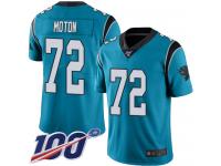 Taylor Moton Men's Blue Limited Jersey #72 Football Alternate Carolina Panthers 100th Season Vapor Untouchable