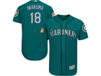 Teal Green Hisashi Iwakuma Men #18 Majestic MLB Seattle Mariners Flexbase Collection Jersey