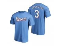 Texas Rangers Delino DeShields Light Blue 2020 Official Name & Number T-Shirt Men's