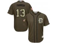 Tigers #13 Lance Parrish Green Salute to Service Stitched Baseball Jersey