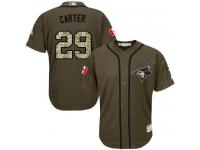 Toronto Blue Jays #29 Joe Carter Green Salute to Service Stitched Baseball Jersey